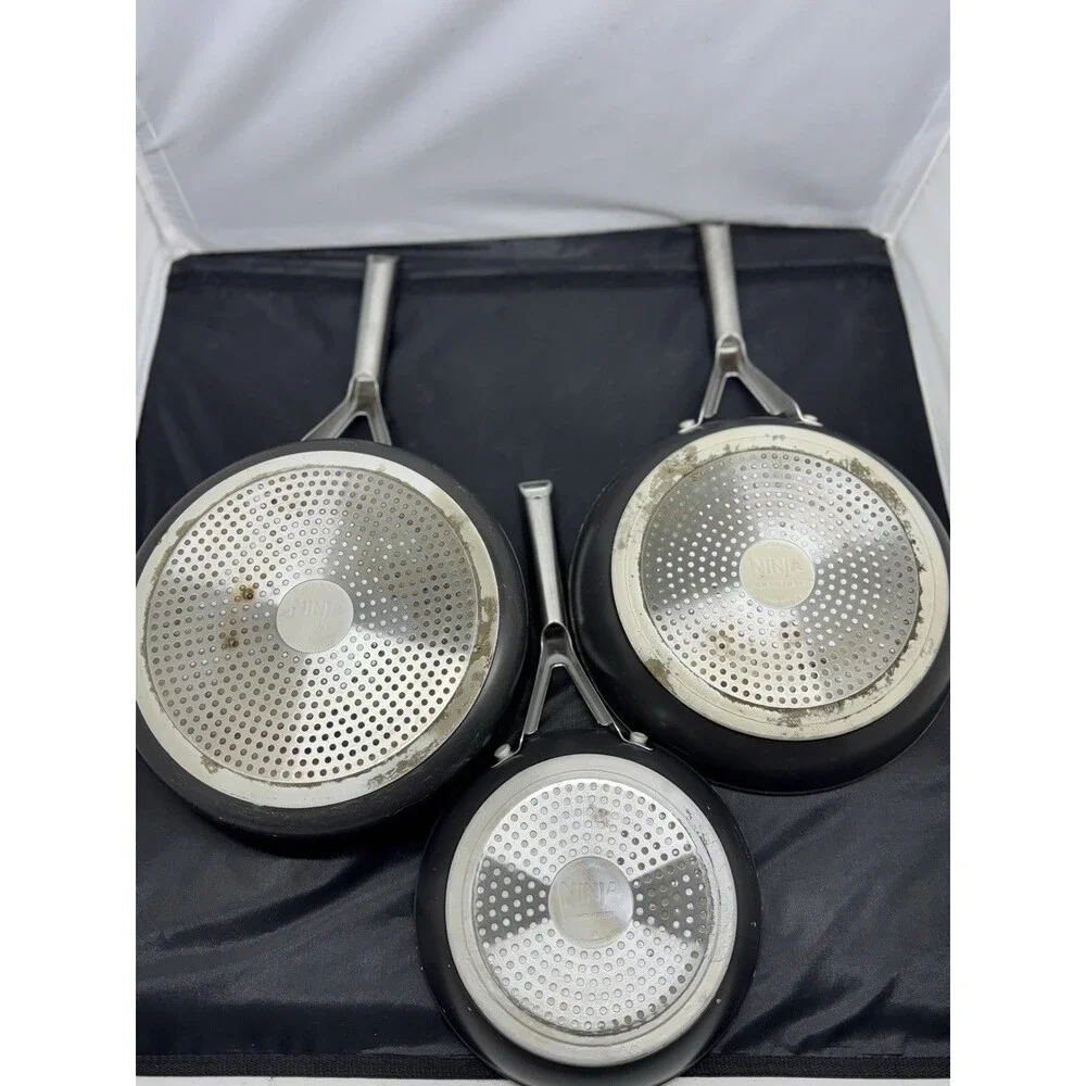Ninja Extended Life Ceramic Pans 8” Skillet 10.25” Pan 3 Qt - Lot of 3